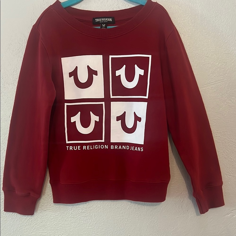 True Religion Burgundy Crewneck Sweatshirt